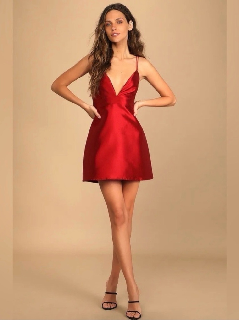 Lulus Glamourous Life Wine Red Sleeveless Women’s Mini Dress size Small